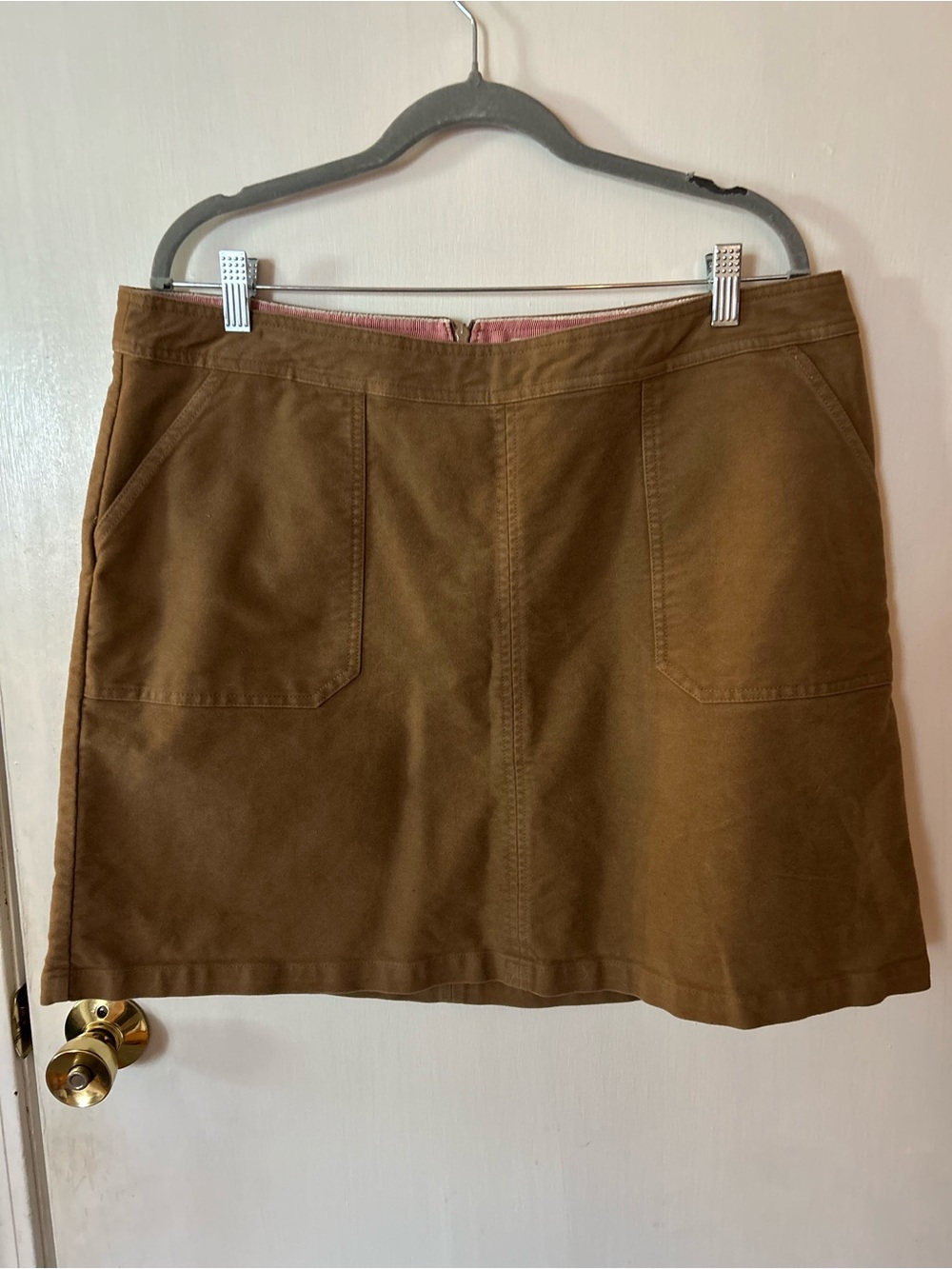 Boden Brown Mini Skirt with Front Pockets